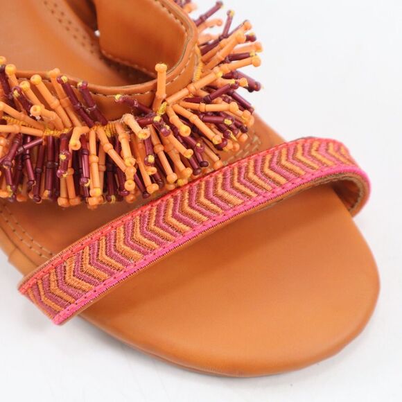 🔥NEW FARM RIO Brown Beaded Heel Sandals 7US/38EU MSRP$185 SHIPS TODAY🔥 - Picture 7 of 11